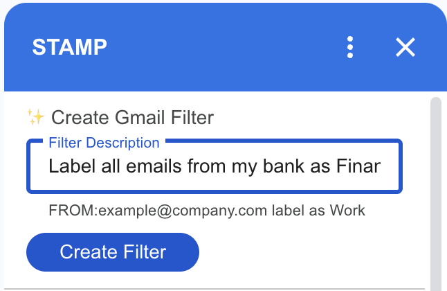 Natural Language to Gmail Filter