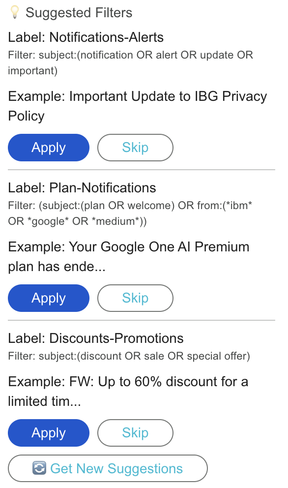 AI-Powered Smart Filter Suggestions